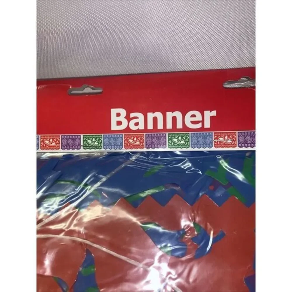 2 packs Mexican Cutout Banner Plastic 100ft‎ Fiesta Quinceanera Indoor Outdoor